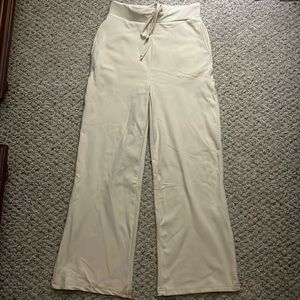 Beige wide leg sweatpants